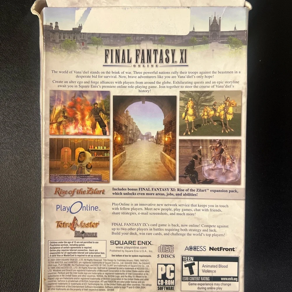 Final Fantasy XI Online: The Vana'diel Collection (PC, 2005) Complete Very Good